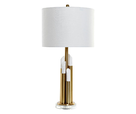 Настолна лампа DKD Home Decor Бял полиестер Метал Мрамор Златен (35 x 35 x 71 cm)