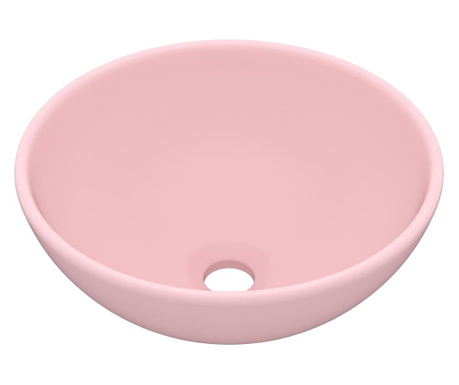 Chiuveta baie lux, roz mat, 32,5x14 cm, ceramica, rotund