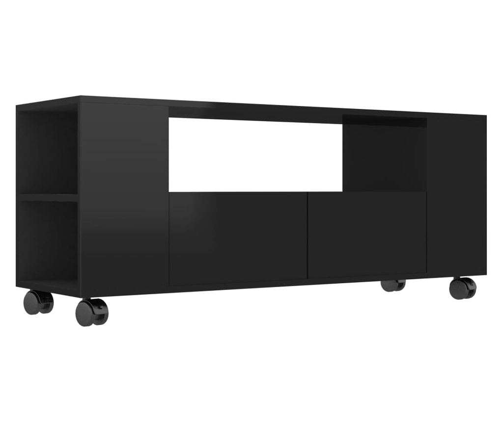 TV komoda, crna ekstra sjajna, 120 x 35 x 43 cm, PAL - 2
