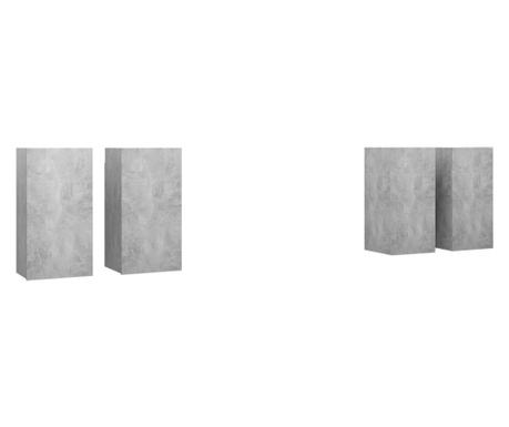 Szafki telewizyjne, 4 szt., szarość betonu, 30,5 x 30 x6 0 cm