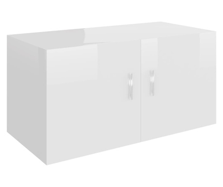 Шкаф за стена, бял гланц, 80x39x40 см, ПДЧ