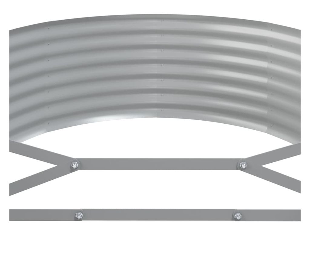 Градинска саксия кафява 175x100x36 см прахово боядисана стомана - 5