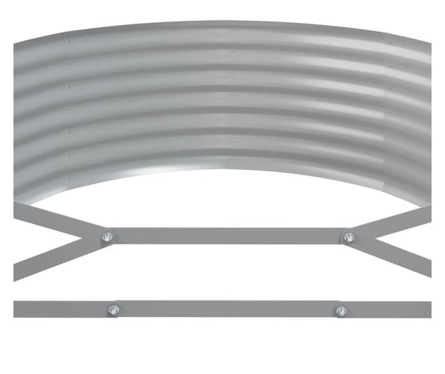 Зелена градинска саксия 249x100x36 см прахово боядисана стомана