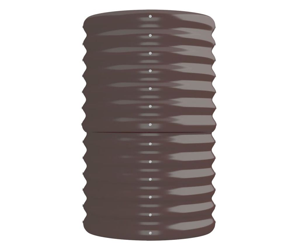 Кафява градинска саксия 224x40x68 см прахово боядисана стомана - 4