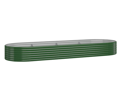 Jardiniera gradina verde 322x100x36cm otel vopsit electrostatic