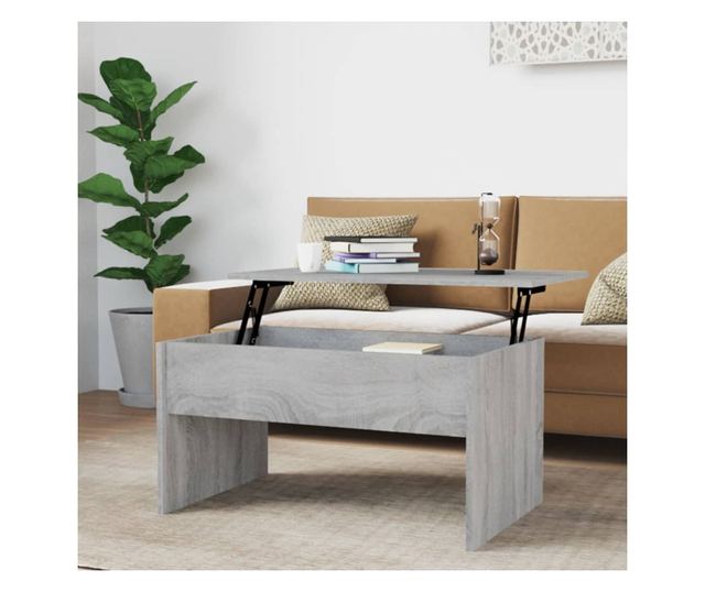 Klubska mizica siva sonoma 80x50,5x41,5 cm konstruiran les