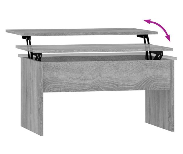 Klubska mizica siva sonoma 80x50,5x41,5 cm konstruiran les