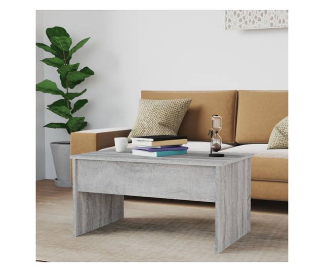 Klubska mizica siva sonoma 80x50,5x41,5 cm konstruiran les