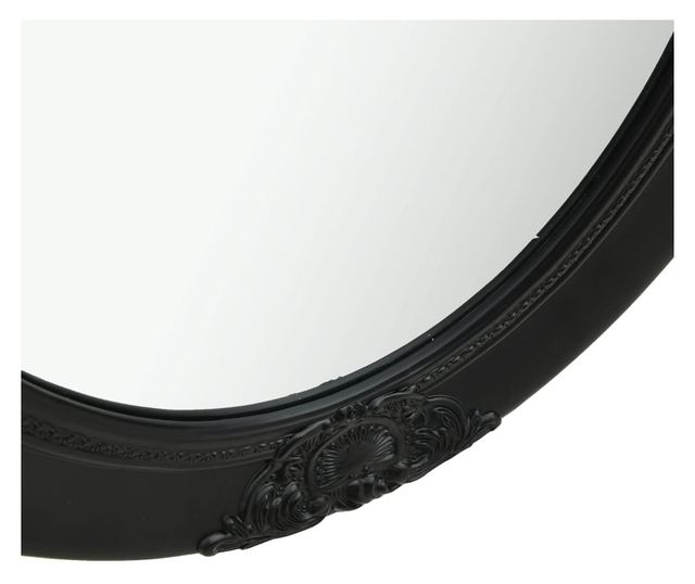 Oglindă de perete în stil baroc, negru, 50 x 60 cm