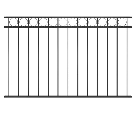 Panou de gard, negru, 1,7 x 1 m, oțel