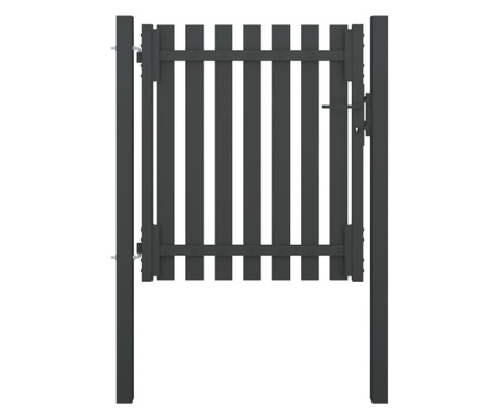 Poartă de gard grădină, antracit, 1 x 1,25 m, oțel