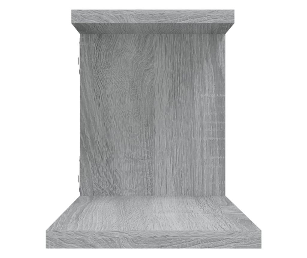 szürke sonoma színű szerelt fa fali TV-polc 125 x 18 x 23 cm - 9