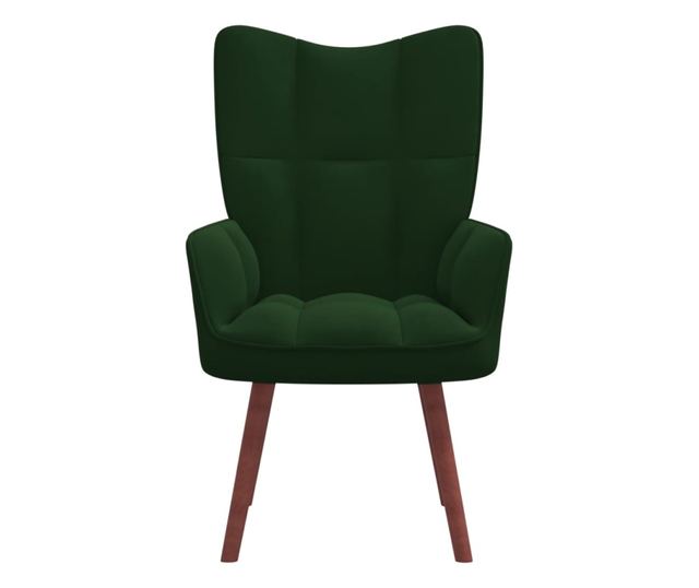 Scaun de relaxare, verde închis, catifea