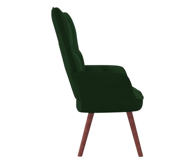 Scaun de relaxare, verde închis, catifea