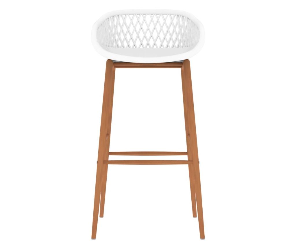 Бар комплект мебели, 5 части, черно и бяло - 8