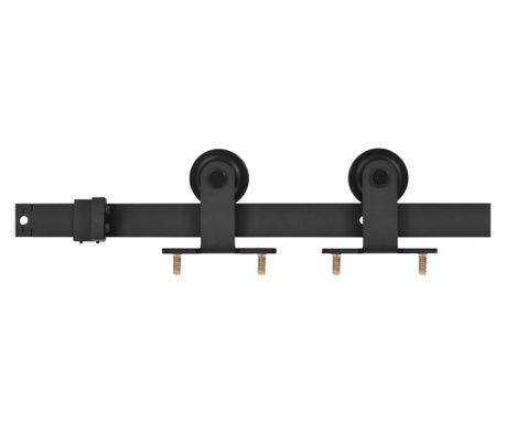 Set feronerie pentru usi glisante, negru, 200 cm, otel