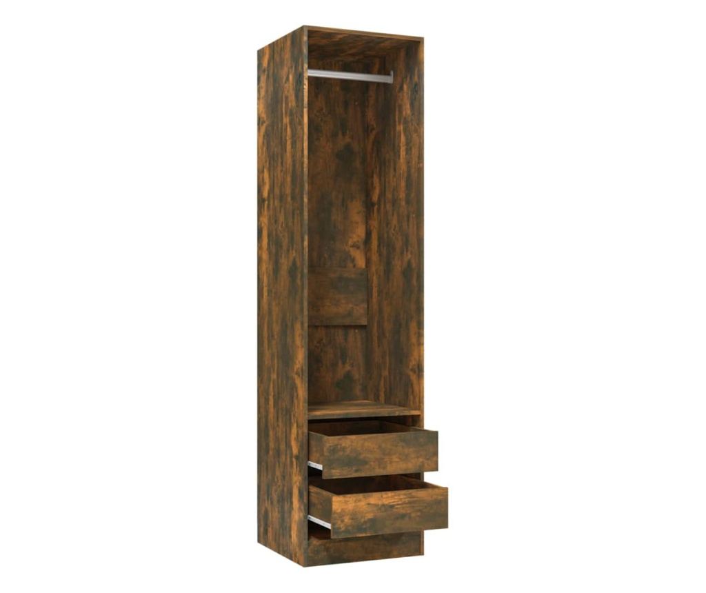 Гардероб с чекмеджета опушен дъб 50x50x200 см инженерно дърво - 6