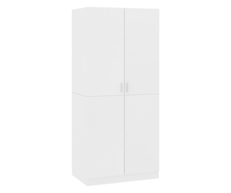Garderobna omara bela 80x52x180 cm iverna plošča