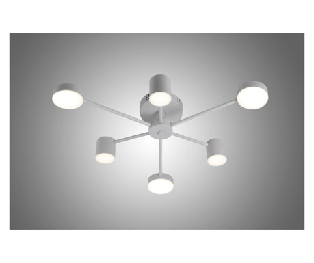 Lustra LED RFAN, Model R9029-6, cu Telecomanda, 3 Tipuri de Lumina, Intensitate Reglabila, 72W, Alb