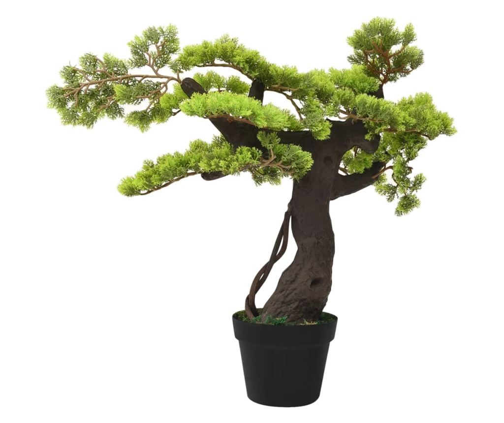 Umjetni bonsai čempres s loncem, zelen, 70 cm - 2