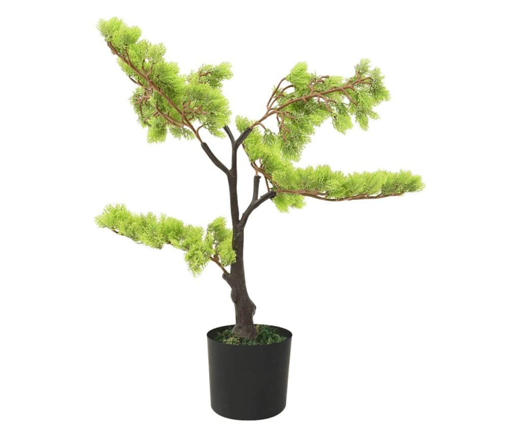 Umjetni bonsai čempres s loncem, zelen, 60 cm - 2