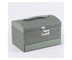 Елегантна дамска кутия Pufo Delicate за съхранение и подреждане на бижута и аксесоари, ключалка с код, зелена
