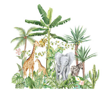 Sticker Decorativ pentru Living si Camera, Animale Salbatice din Safari, 60 x 90 cm, Original Deals