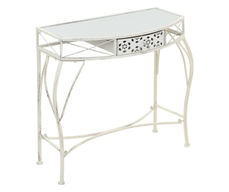 Francia stílusú kisasztal, fehér, 82 x 39 x 76 cm, fém