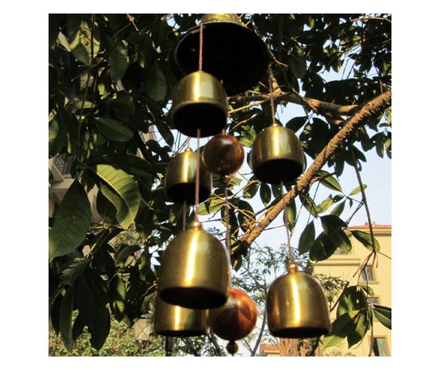 Clopotel de vant cu Clopotel tibetan pentru casa sau gradina, model cu bufnite