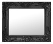 fekete barokk stílusú fali tükör 50 x 40 cm