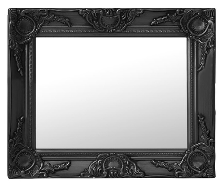 Стенно огледало, бароков стил, 50x40 см, черно