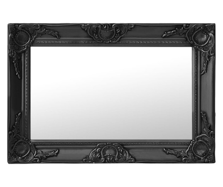 Nástěnné zrcadlo barokní styl 60 x 40 cm černé