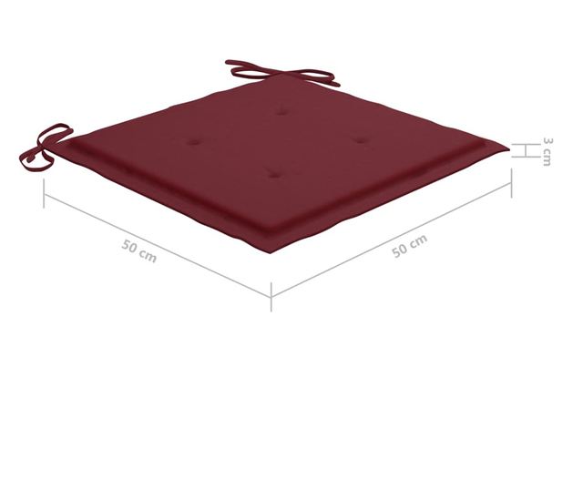 Градински столове с възглавници, 2 бр., Масивно дърво тиково дърво