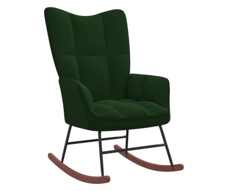 Scaun balansoar, verde închis, catifea