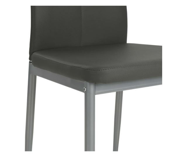 Jedilni stoli, 2 kosa, sivi, umetno usnje