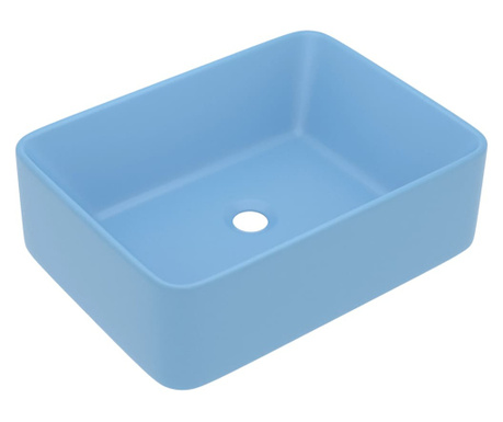 Luksusowa umywalka, matowy błękit, 41x30x12 cm, ceramiczna