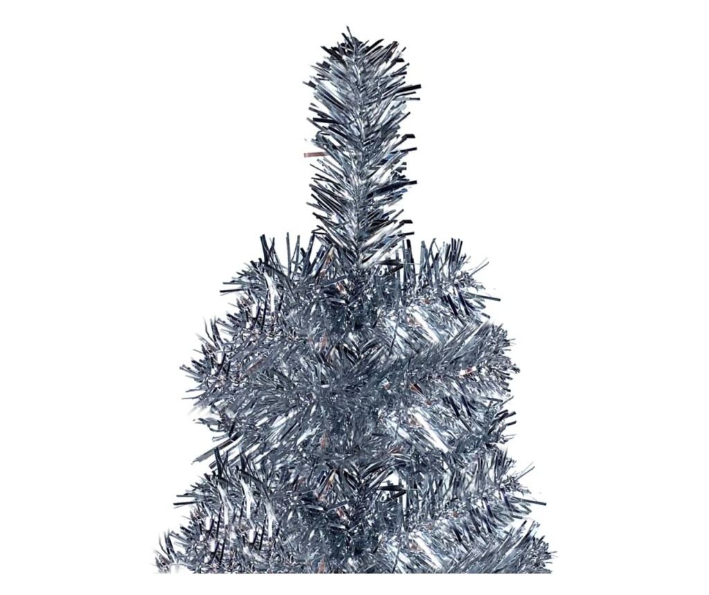 Uski umjetni božićni bor, srebrni, 180 cm - 3
