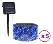 Solarna bajkovita svjetla 5 kom 5x200 LED Plava Unutarnja/Vanjska