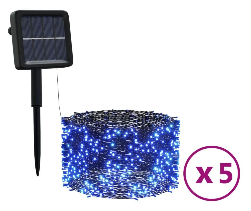 Lampki Solarne Bajkowe 5 szt. 5x200LED Niebieskie Wewnętrzne/Zewnętrzne - 2