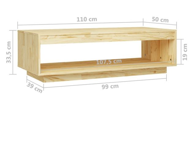 Stolić za kavu, 110x50x33,5 cm, masivno drvo bora