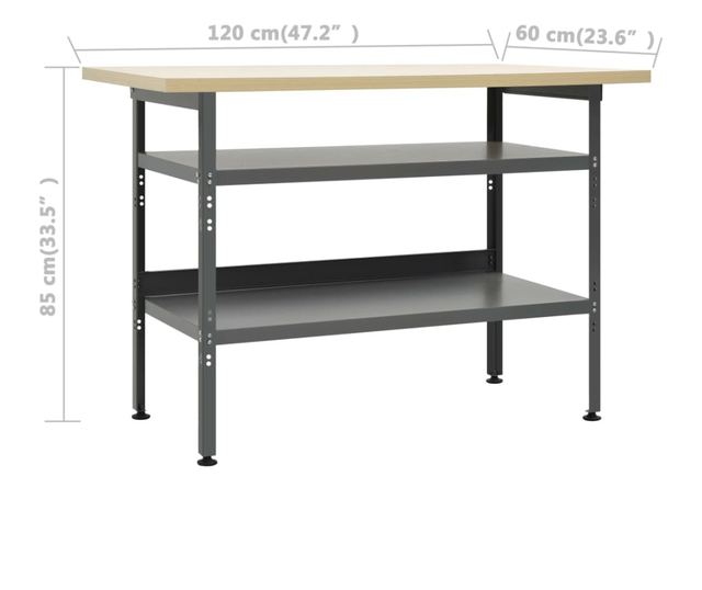 Banc de lucru cu trei panouri de perete si un dulap