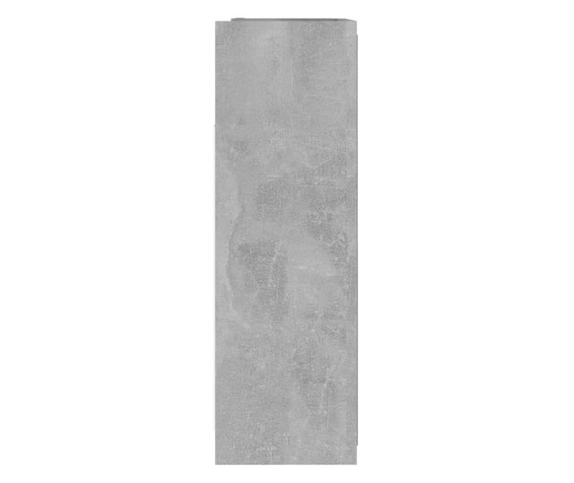 Шкаф за баня с огледало, бетонно сив, 62,5x20,5x64 см, ПДЧ