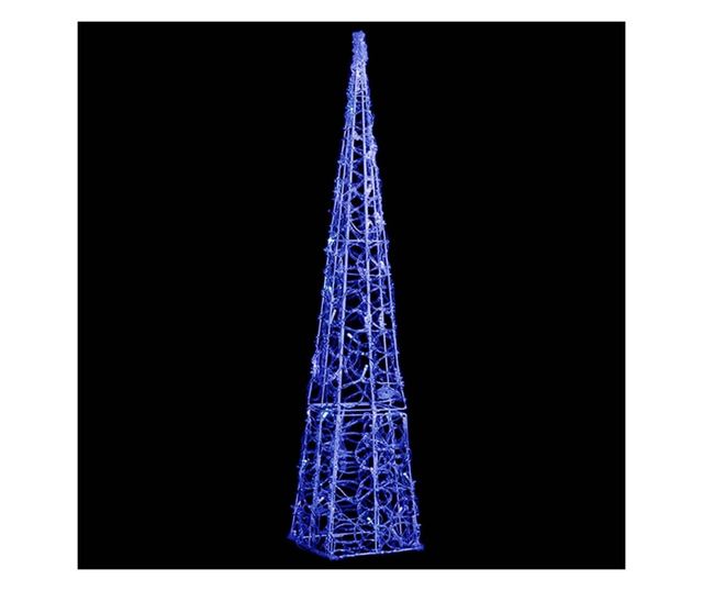 Dekorativni LED svjetlosni konus, plavi, 90 cm, akril