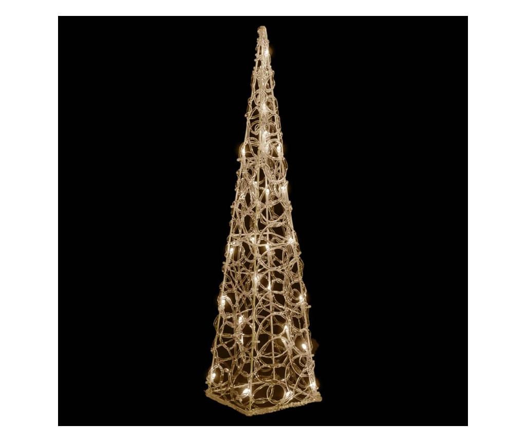 Dekorativni LED svjetlosni konus, toplo bijeli, 60 cm, akril - 2