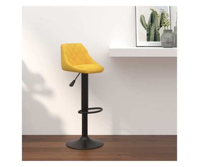 Barski stol, gorčično rumena, žamet