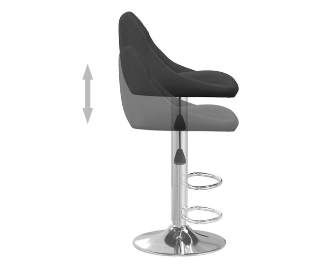 Barski stoli, 2 kosa, črni, žamet