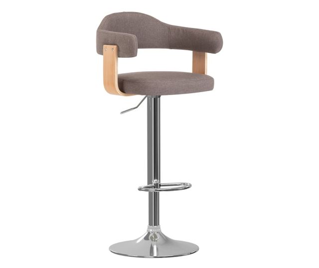 Barski stolčki 2 kosa taupe ukrivljen les in blago