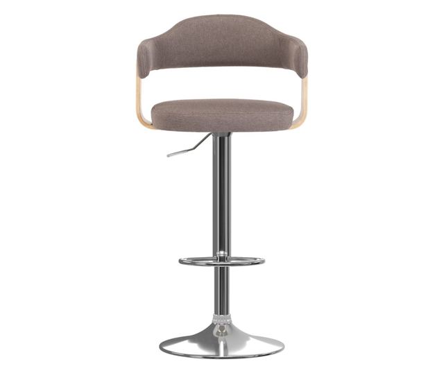 Barski stolčki 2 kosa taupe ukrivljen les in blago