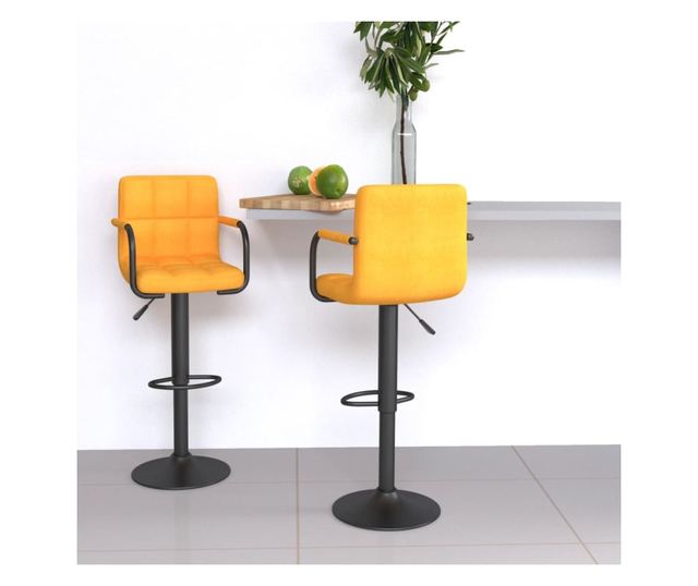 Barski stolčki 2 kosa gorčično rumeno blago