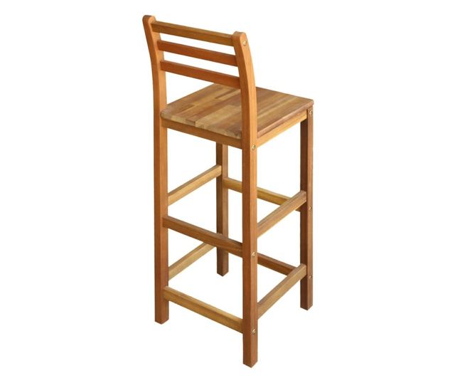 Scaune de bar, 2 buc., lemn masiv de acacia